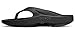 Oofos Original Unisex Black Thong Sandal (Includes Foot Massager) (Men 7 Women 9)