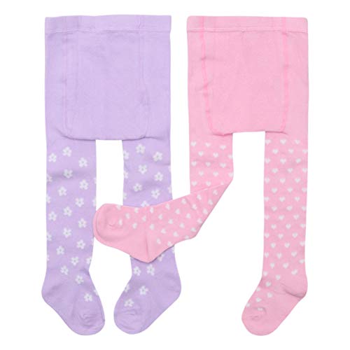 Ehdching 5-Pack Cute Cotton Cable Knit Pantyhose Legging Pant Tights for Toddler Baby Girls L(2-3 years)