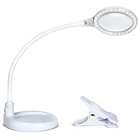 Brightech LightView Pro Flex 2-in-1 Magnifying Glass LED Lamp - Lighted Magnifier with Stand & Clamp - for Desk, Sewing, Table - Bright Light for Reading, Crafts - 1.75x Magnification