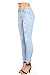 Pink Ice Women's Juniors Distressed Slim Fit Stretchy Skinny Jeans 3, Light Blue Denim