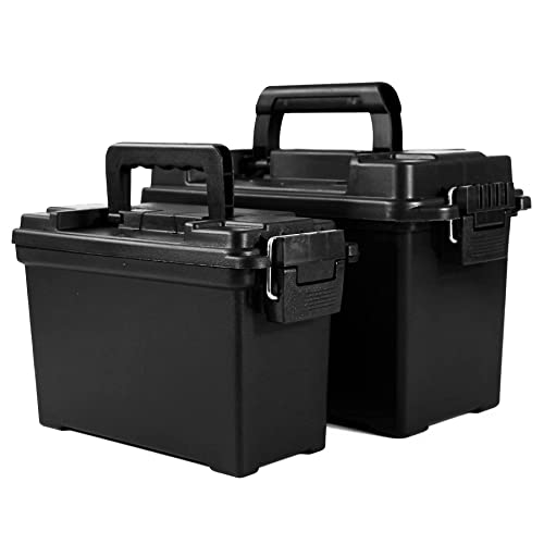 GUGULUZA Plastic Ammo Cans, 2Pack Lockable Ammo Storage Containers
