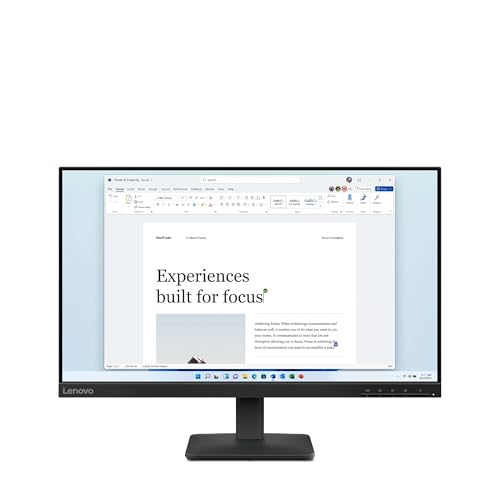 Lenovo L24-41 Monitor 23.8 FHD (1920x1080), IPS, 4ms, 100Hz, Tilt Adjustment, Ports HDMI 2.1 + VGA, HDMI Cable included - Raven Black