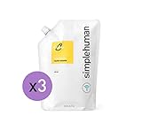 simplehuman Liquid Dish Soap Refill Pouch, Lemon (3 Pack)