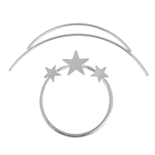 Lucoo Moon Star Starry Sky Set Pierced Barrette Hair Fork Stick Slide Tuck Comb Clip Hair Accessories for Women and Girl (Silver)