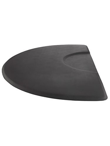 Buy-Rite Super Soft Salon Mat - 3' x 5' Semicircle Anti-Fatigue Mat, 5/8" Thick, Puncture-Proof, Low-Static, Anti-Stain Surface - Black Salon Floor Mat, SHP-SS3050C5/8