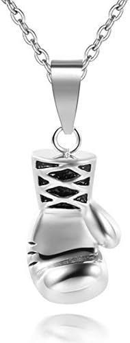 Mens Lovely Boxing Glove Necklace Boxing match Jewelry Stainless Steel Cool Pendant Silver/Gold/Black (Silver)