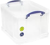 Really Useful Box Plastic Storage 35 Litre Clear with Lockable Lid view 10