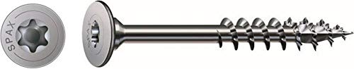 SPAX 681030400303 Flachrückwandkopf für Korpus, Teilgewinde, Rückwandkopf, T-STAR plus, 4CUT, Vernickelt Korpusschraube…