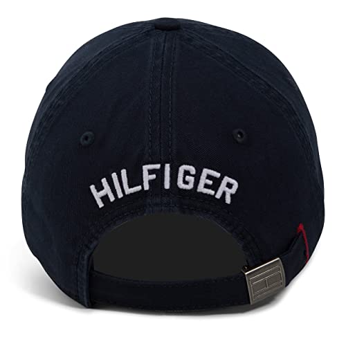 Tommy Hilfiger Men's Cotton Billy Adjustable Flap Baseball Cap, Navy Blazer, O/S