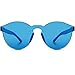 WearMe Pro - Colorful Transparent Round Super Retro Sunglasses (Blue, 58)