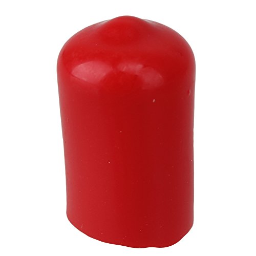 CNBTR Soft Rubber Screw Thread Protector Cover Vinyl Round Rubber Hose End Caps Rubber Finisher Pipe Stop Pack of 10 (14mm, Red)