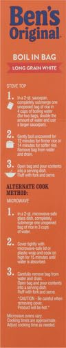 BEN’S ORIGINAL ENRICHED PARBOILED LONG GRAIN WHITE RICE, BOIL IN BAG RICE, 15.8 OZ BOX (PACK OF 12)