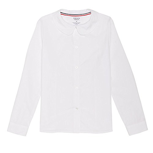 French Toast Toddler Girls' Long Sleeve Peter Pan Collar Blouse, White, 3T