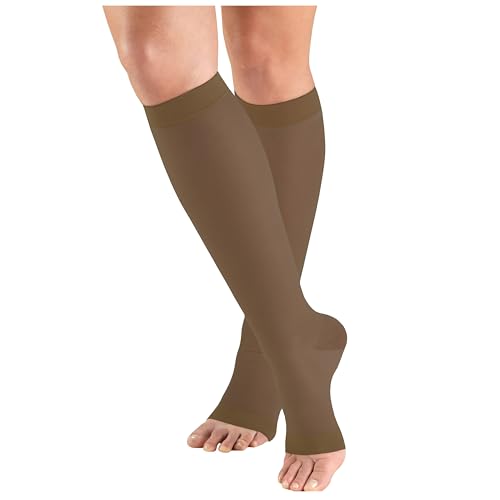Truform Sheer Compression Stockings, 15-20 mmHg, Women's Knee High Length, Open…