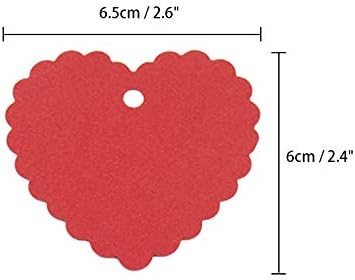 jijAcraft 100PCS Valentines Heart Tags Red Gift Tags,6.5X6CM Wedding Favour Hang Tags with 20M Red and White String for Valentines Day,Mothers' Day or DIY Crafts & Price Tags - Image 3