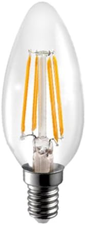 LAES LED Filament Candle Bulb, Crystal, E14, 2 W, Transparent, 35 x 98 mm