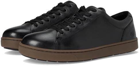 Born Men\'s Marcus Knit Fabric Leather Casual Dress Sneakers NEW BLACK BROWN 9 Born Marcus Sneakers - Mens Clothing Online Exclusives | Jos  main image 3