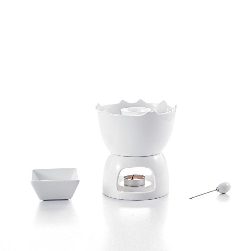 Malacasa Fondue Pot Set Two-layer Porcelain Tealight Chocolate Fondue with Dipping Bowls and Forks for 6, Cheese Fondue… 6 Malacasa Fondue Pot Set Two-layer Porcelain Tealight Chocolate Fondue with Dipping Bowls and Forks for 6, Cheese Fondue… - Image 7