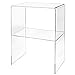 MyGift 24 Inch Acrylic Nightstand with 2 Tier Display Shelf, Clear Acrylic Side Table for Living Room Bedside Bedroom, Decorative Clear Home End Table