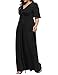 Allegrace Women's Plus Size V Neck Button up Maxi Dress Bell Sleeve Beach Long Dresses Black 4X