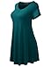 A.F.Y All For You Women's Short Sleeve V-Neck Flare Tunic Teal X-Large