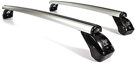 La Prealpina L1477+10901-1000111, La Prealpina Aerodynamic Aluminium Roof Rack Bars, Lockable, Easy to Fit (Only for the 5 Doors Model)