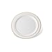 DELUXE PLASTIC PARTY DISPOSABLE PLATES | 6 Inch Hard Wedding Dessert Plates | White with Gold Rim, 40 Pack | Elegant & Fancy Heavy Duty Party Supplies Plates for all Holidays & Occasions