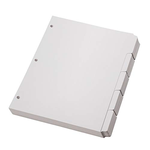 Oxford blank write on binder dividers 1 5 cut tabs 3 hole punch