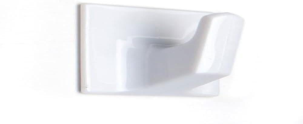 Merriway® BH01156 (10 Pcs) Small Square Self Adhesive Hooks, 30 x 30 mm (1.1/4 Inch Square), White Plastic - Pack of 10 Pieces