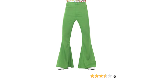 Smiffys-44905L Pantalones Acampanados años 60, para Hombre, Color Verde,  L-Tamaño 42\