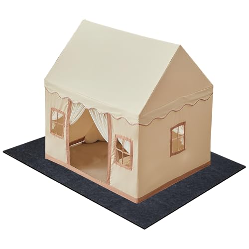 Play Tent Carpet Mat, 59'' x 47'' Non Slip Waterproof Kids Play Tent Playhouse Rugs Indoor Outdoor Bed Room Floor Blanket for Outdoor Tent Floor Home Ground