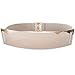 Lady Women Mirror Gold Tone Plate Metal Waist Elastic Belt Obi Band Beige Color