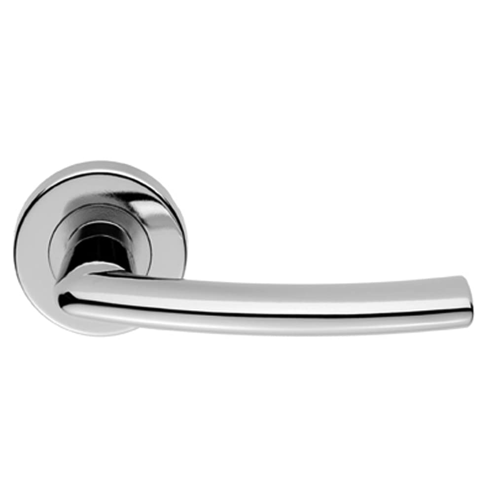 Serozzetta Esk Door Handles on Round Rose - Polished Chrome