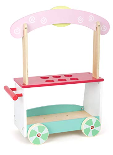 Small Foot Eiswagen aus Holz, Kaufladen Zubehör auf beweglichen Rädern, für Kinder ab 3 Jahren, 11065 Spielzeug, Mehrfarbig – Bild 4