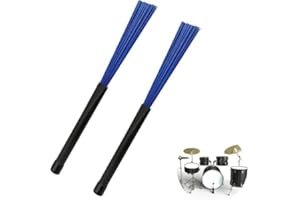 ksngTixe Retractable Drum Brushes 1 Pair - Nylon Telescopic Drumsticks with Loop End (29.5cm), Convertible Brushes for Jazz, 