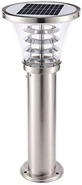 Wapipey Stainless Steel LED Solar Column Light IP56 Rainproof Outdoor Pillar Light Acrylic Metal Lawn Street Light Villa Courtyard Post Lantern Lighting