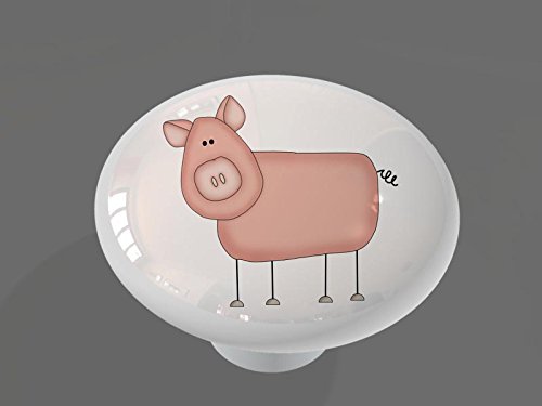 Funny Pig High Gloss Ceramic Drawer Knob