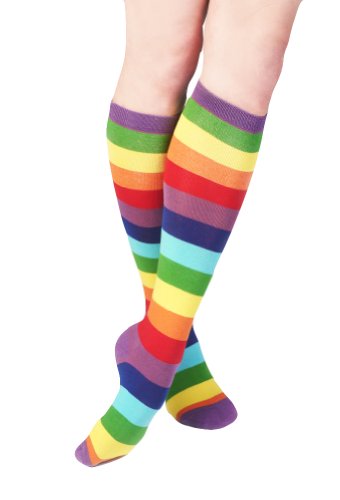 Sock it to me super juicy stripe curvy womens knee sock…