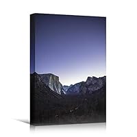 Canvas Wall Art Landscape Sunset Bedroom Contemporary Dramatic Landscape Mountain Multicolor Photography - 12x18 inches