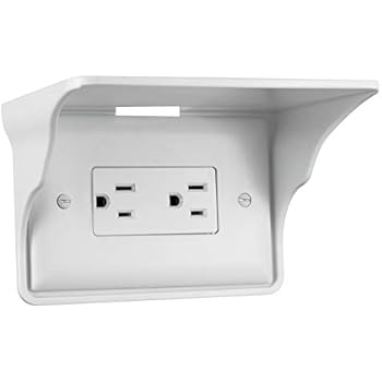 Storage Theory Power Perch Horizontal Wall Outlet Shelf. Home Wall Shelf Organizer for Outlets. Perfect for Bathroom, Kitchen, Bedrooms with Cord Management and Easy Installation. White 1-Pack