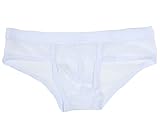 Men's See-through Mesh Underwear Male Nylon Breathable Triangle Briefs White Size M