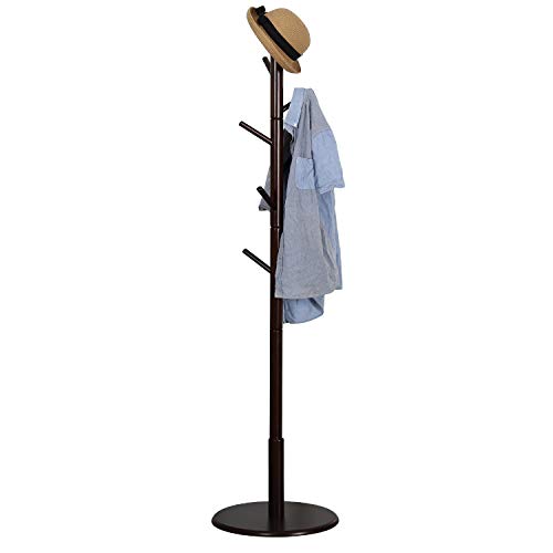 Vlush Sturdy Wooden Coat Rack Stand, Entryway Hall Tree Coat Tree with