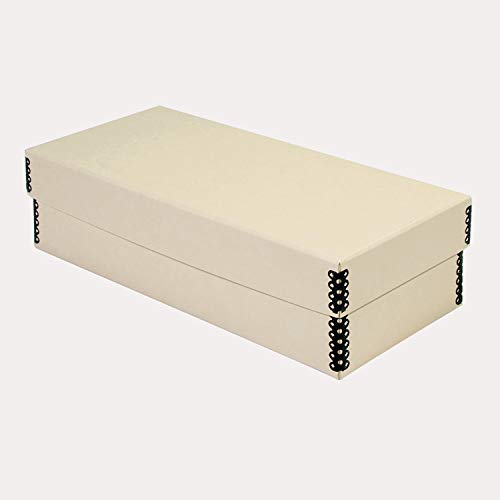 Lineco Card File Box, Tan 3” x 5” x 12”