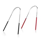 Tongue Scraper, 2PCS, Premium Stainless Steel, Get Rid of Tongue Grime and Bad Breath, Sterilized Tongue Cleaner, Random Color