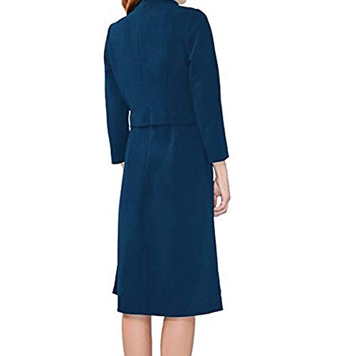 Clearance!HOSOME Women Knee-Length Top Women's Autumn Fashion Solid O-Neck Wrist Sleeve Button Skirt Suit