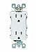 Leviton 15 Amp, 125 Volt, Tamper Resistant, Decora Duplex Surge Suppressor Receptacle, Straight Blade, Commercial Grade, Self Grounding, T5280-W, White