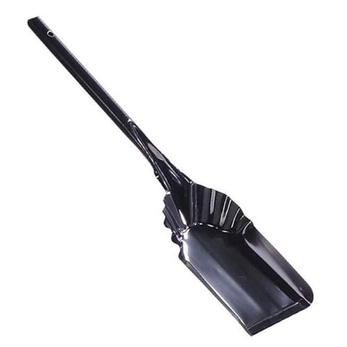 Fulton Fireplace Ash Shovel, Black Enameled Steel, Longer Handle, 21 x 5