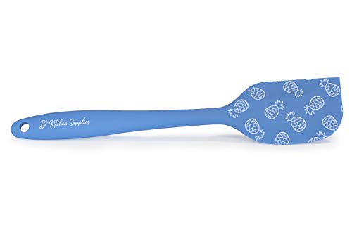 Designer Silicone Spatula - Food Safe, BPA Free, Non-stick, Flexible, Lightweight, Heat Resistant 600F (Navy Blue - Pineapple)