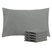 NTBAY 100% Brushed Microfiber Pillowcases Set of 4, Soft and Cozy, Wrinkle, Fade, Stain Resistant, 20"x 30", Dark Grey