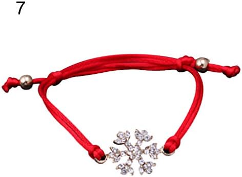NimbleMinLki Christmas Santa Claus Snowflake Heart Rope Metal Unisex Bangle Bracelet Gift - 7